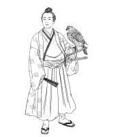 A coloring page of japanese clothing